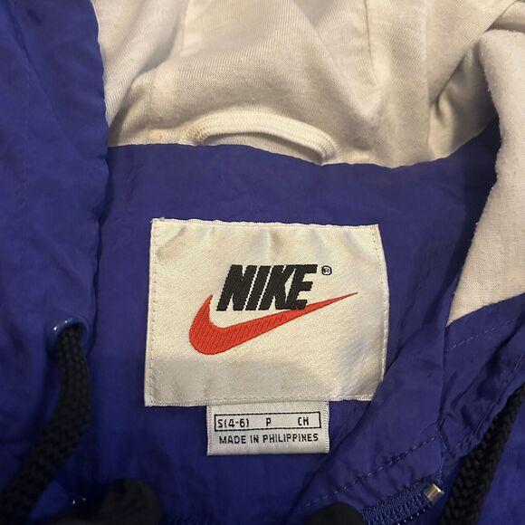 Vintage 90s Nike Purple Windbreaker Hooded Jacket Size Petite Small Womens S - Picture 4 of 6